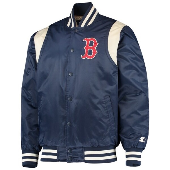 Starter • Boston Red Sox Vintage Varsity Style Satin Full Snap Jacket - Picture 3 of 14